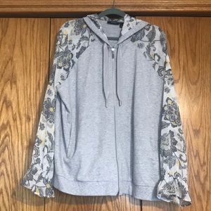 Susan Graver French Terry Jacket w/Chiffon Sleeves